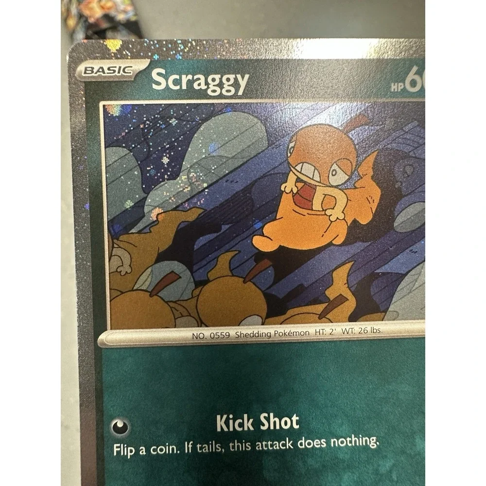 Pokémon TCG Scraggy 186 promo FART SWIRL 🌀 Black‎ Star Cosmos Holo Card NM